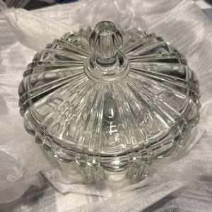 Vintage Crystal Cut Candy Dish
